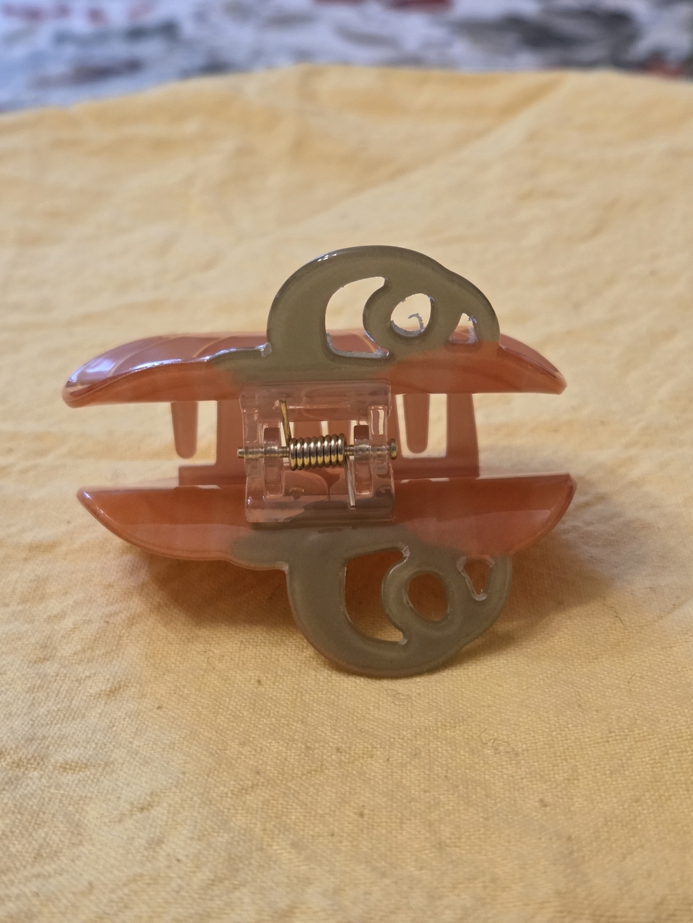 Orange And Green Pumpkin Hair Claw Clip - Picture 4 of 6